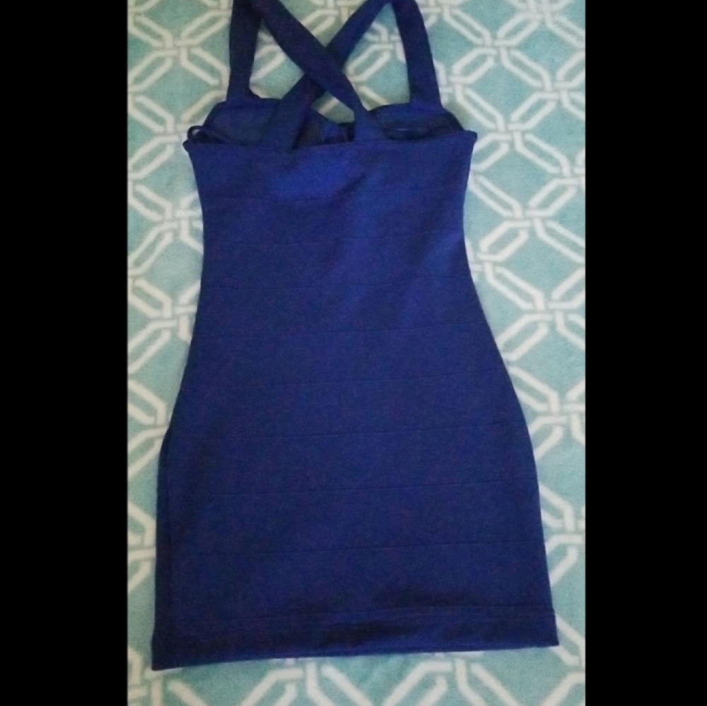 Bustier Cross Back Bodycon Dress - Picture 5 of 5